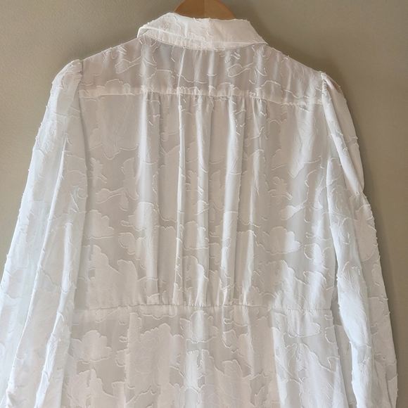 Bardot Maisy Floral Ruffled Long Sleeve Feminine White Mini Dress Size Large - Picture 16 of 16